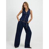 River Island Belted Salt Wide Leg - Blue