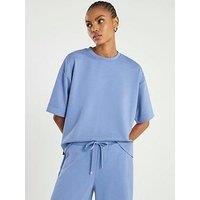 River Island Short Sleeve Premium Neo Boxy Clean T-Shirt - Blue