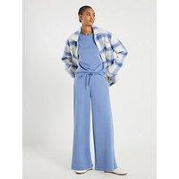 River Island High Waist Neo Premium Wide Leg Jogger - Blue
