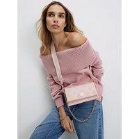 River Island Embossed Monogram Cross Body Bag - Pink
