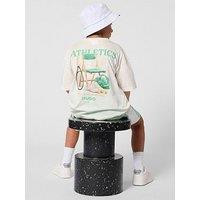 Hugo Boys Back Print Short Sleeve T-Shirt - Off White