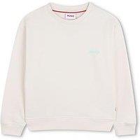 Hugo Boys Back Print Sweat Top - Off White