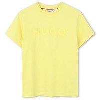Hugo Boys Logo Short Sleeve T-Shirt - Yellow