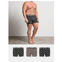 Badrhino 3 Pack Skull Boxer - Black