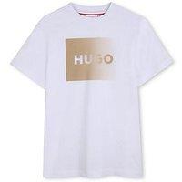 Hugo Boys Logo Short Sleeve T-Shirt - White