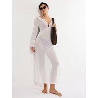 Triumph Beach Mywear Crochet Long Sleeve Dress - Silk-White