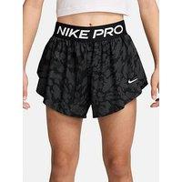 Nike Junior Girls Training Pro Dri-Fit 2-In-1 Shorts - Black