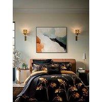 Ted Baker Gilded Floral Cover Set 100% Cotton Black