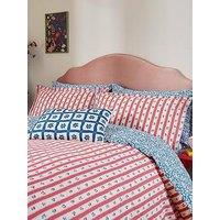Land & Shore Quintin Stripe 100% Cotton Standard Standard Pair Blue / Red