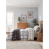 Helena Springfield Hudson Check Brushed Cotton Cover Set 100% Cotton Charcoal & Linen