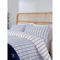 Helena Springfield Jones Check Brushed Cotton Cover Set 100% Cotton Navy