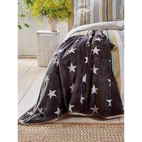Helena Springfield Star Fleece Throw Charcoal & Linen