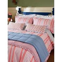 Joules Siesta Stripe Cover Set 100% Cotton Red