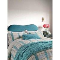 Land & Shore Rathlin Check Cover Set 100% Cotton Green