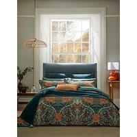 Morris & Co Honeysuckle & Tulip Cover Set 100% Cotton Mulberry & Teal