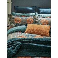 Morris & Co Honeysuckle & Tulip 100% Cotton Standard Pillowcase Mulberry & Teal Pair