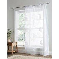 Appletree Leaf Embroidery Voile Panel In White