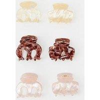 Accessorize 6 Pack Mini Marbled Claw Clips - Multi