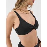 Accessorize Knot Front Bikini Top - Black