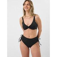 Accessorize Tie High Waist Shaping Bikini Bottom - Black