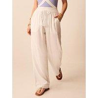 Accessorize Lace Trim Wide Leg Beach Trousers - White