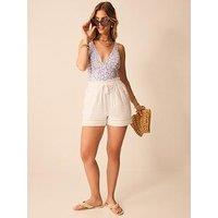 Accessorize Lace Trim Beach Shorts - White