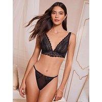 Lipsy Embellished Hi Apex Underwire Bra - Black