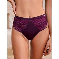 Lipsy Lipsy Geo Lace High Waist Thong - Purple/Pink