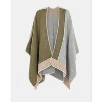Accessorize Colourblock Poncho - Grey