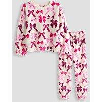 The Very Collection Bow Print Fleece Pyjama Set (3 - 16 Years)