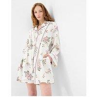 Accessorize Floral Print Short Dressing Gown - Cream