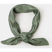 Accessorize Pleated Square Satin Scarf - Green