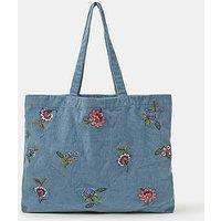Accessorize Floral Embroidered Corduroy Shopper Bag