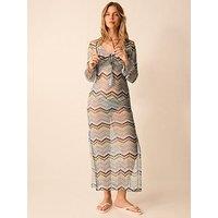 Accessorize Zig Zag Crochet Maxi Dress - Multi