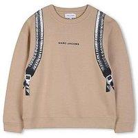Marc Jacobs Boys Backpack Print Sweat Top - Beige