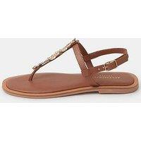 Accessorize Metal Detail Strappy Sandals - Brown