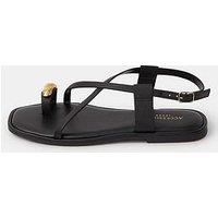 Accessorize Metal Toe Detail Strappy Sandals - Black