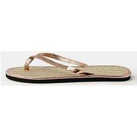 Accessorize Sparkle Seagrass Flip Flops - Gold