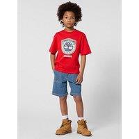 Timberland Boys Short Sleeve T-Shirt - Red