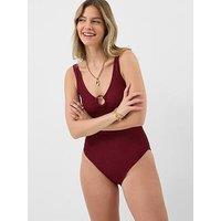 Accessorize Seersucker Swimsuit - Red