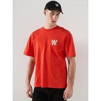 Double A By Wood Wood Logo Print T-Shirt - Orange
