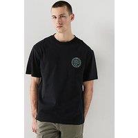 Double A By Wood Wood Hole Cover Graphic & T-Shirt - Black
