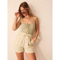 Accessorize Lace Trim Beach Shorts - Brown