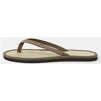 Accessorize Braided Strap Flip Flops - Golden Brown