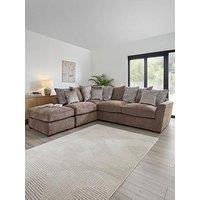 The Very Collection Roulette Left Hand Fabric Corner Chaise With Footstool & Sofabed