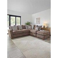 The Very Collection Roulette Right Hand Fabric Corner Chaise With Footstool & Sofabed