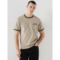 Double A By Wood Wood Contrast Trims & Ringer T-Shirt - Light Green