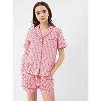 Accessorize Heart Print Cotton Shorts Pyjama Set - Pink