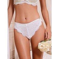 Lipsy Bridal All Over Lace Brazillian Brief - White