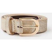 Accessorize Metallic Leather Belt - Gold